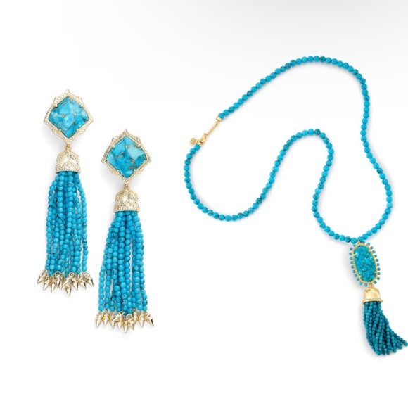 Kendra Scott Tatiana Pendant Bronze Veined Turquoise Necklace